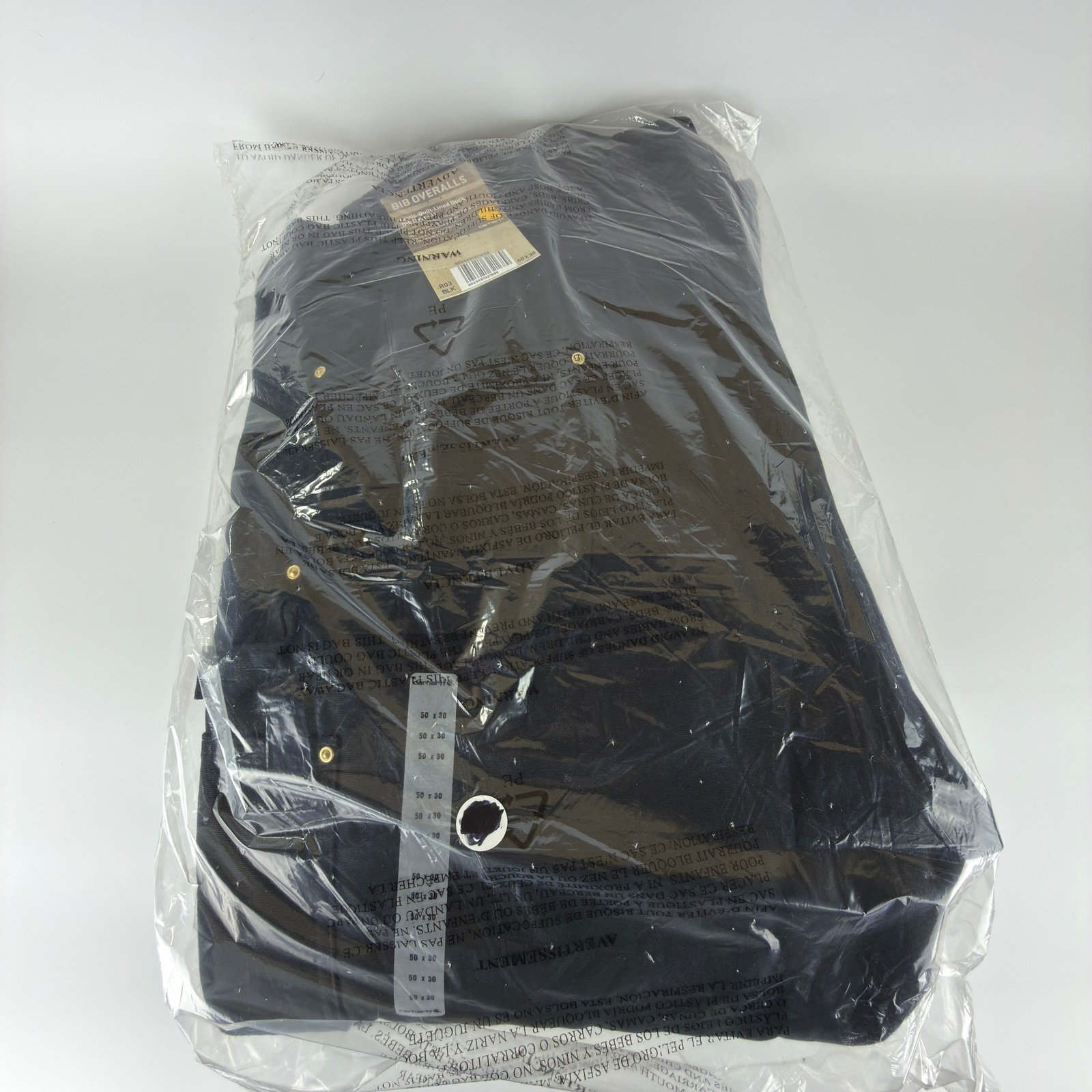 Carhartt Arctic Quilt Lined Bibs Overalls Mens 50x30 R03 Blk Black Nwt Nos